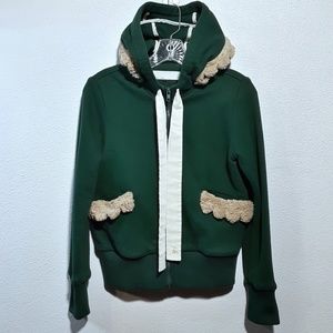 à la sha Chinese Brand Green Cozy Zipper Hoodie
